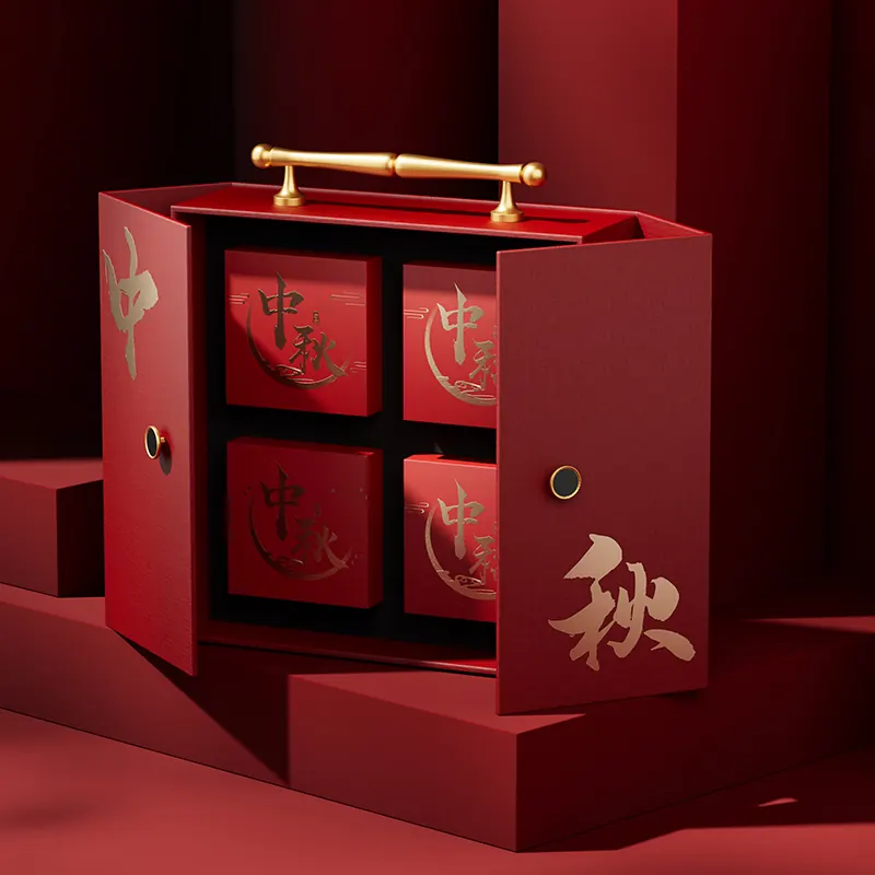 红色双开门中秋礼盒 整体展示
